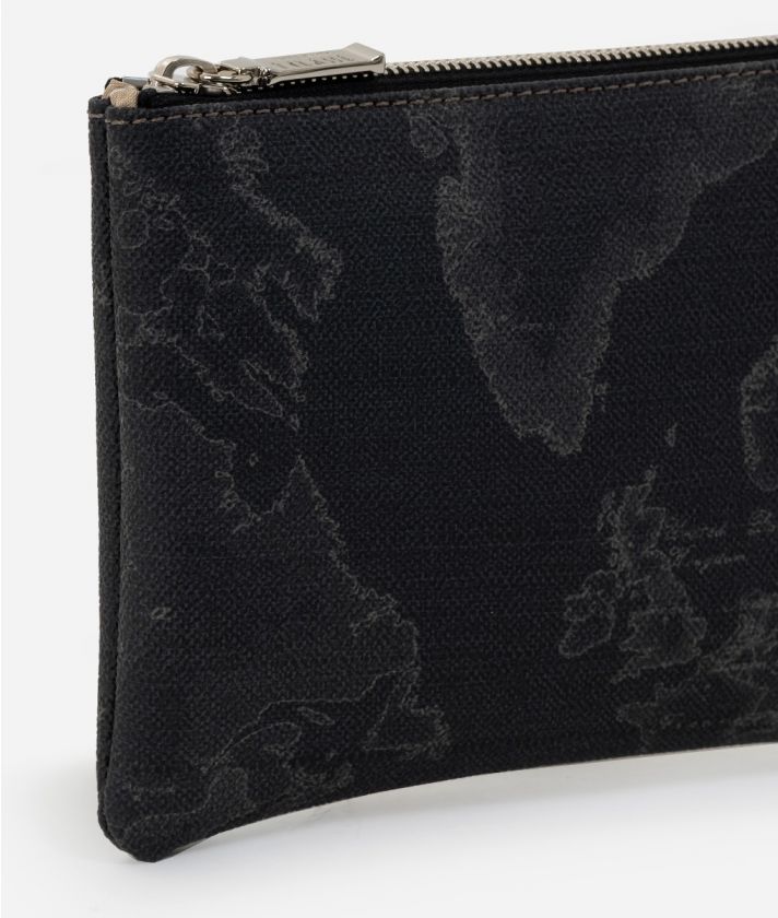 Geo Black large rectangular pouch 