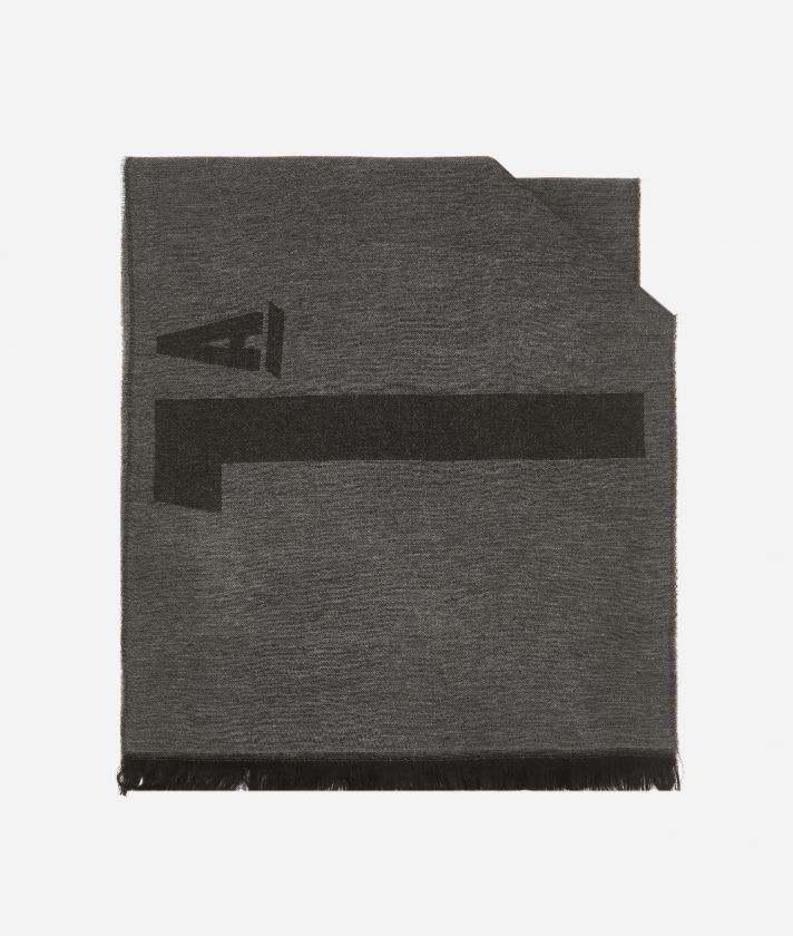 Scarf with 1C Maxi logo print 40 x 180 Black