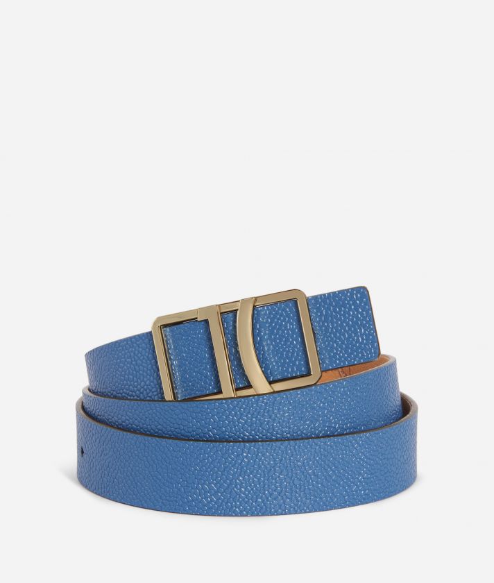 Urban Way reversible belt in caviar embossed synth fabric royal blue