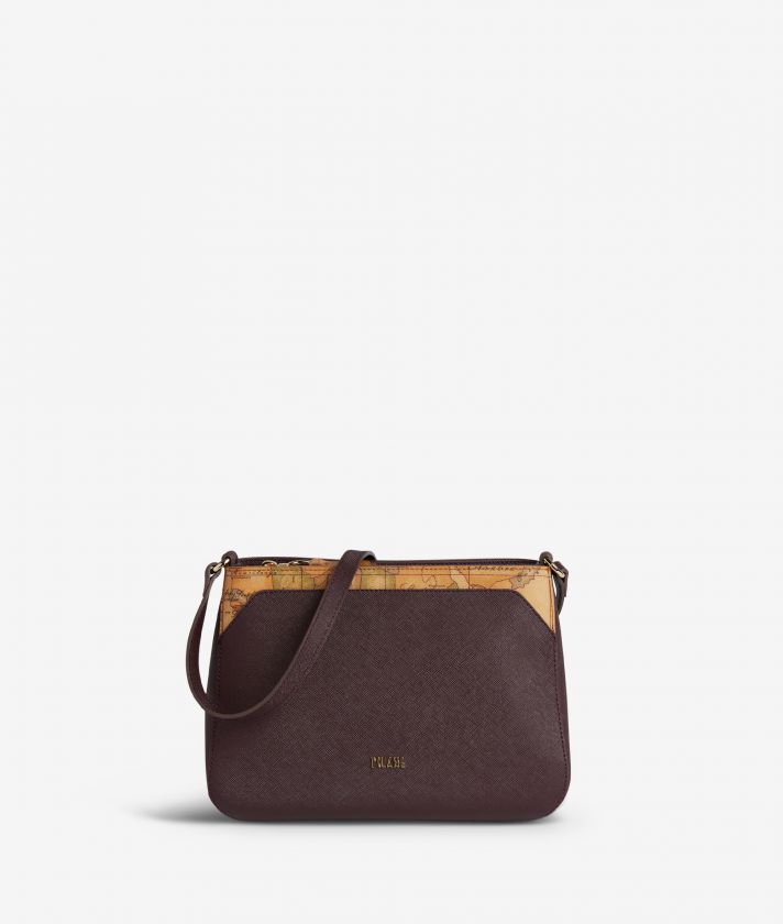 Palace City shoulder bag in saffiano fabric plum