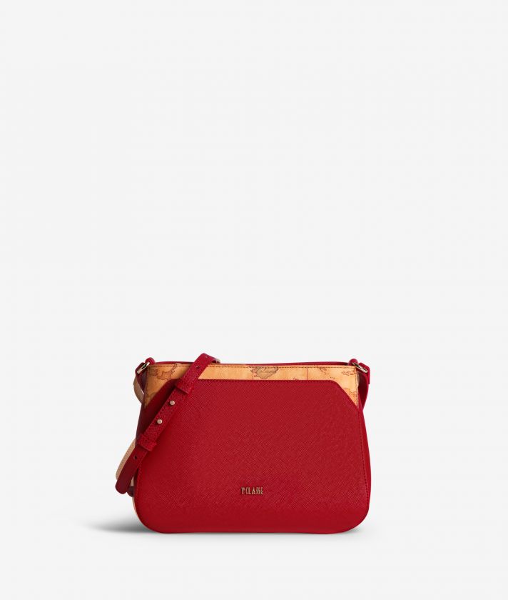 Palace City shoulder bag in saffiano fabric scarlet red