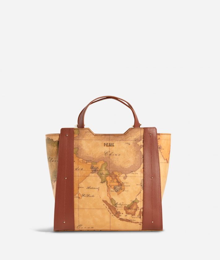 Geo Moonrise double portability backpack in Geo Classic fabric terracotta brown