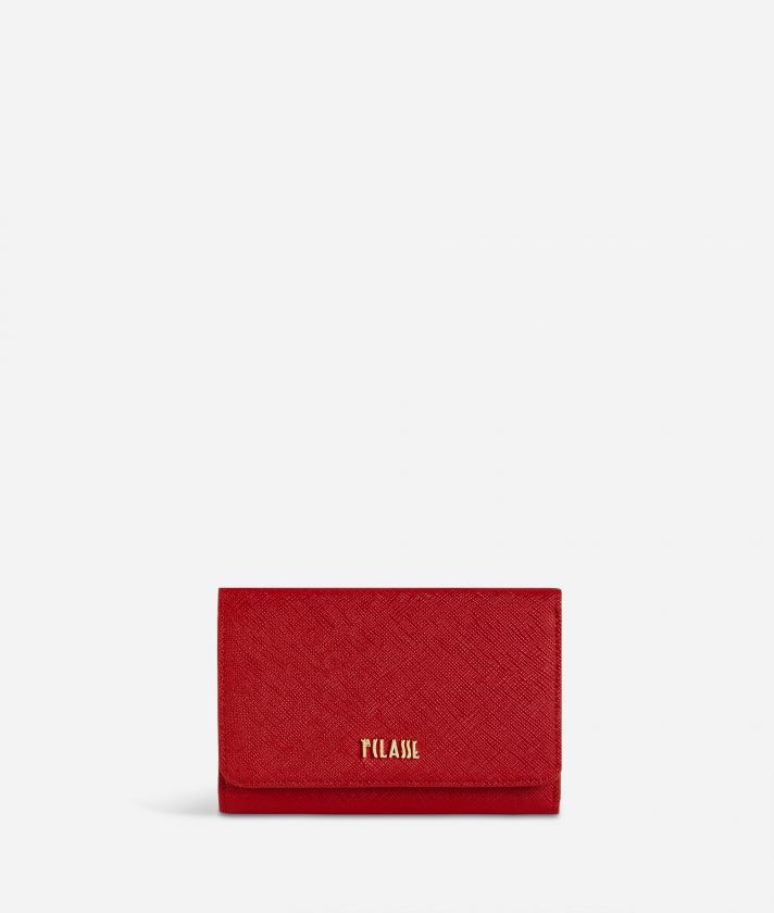 Palace City Bifolder wallet in saffiano fabric Red