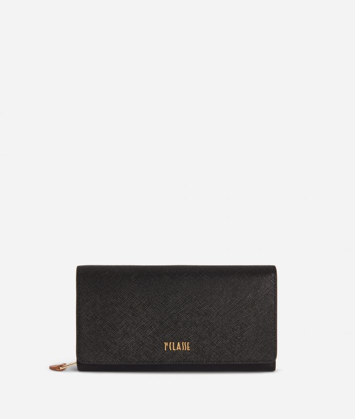 Palace City wallet in saffiano fabric Black