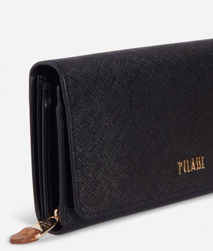Palace City wallet in saffiano fabric Black