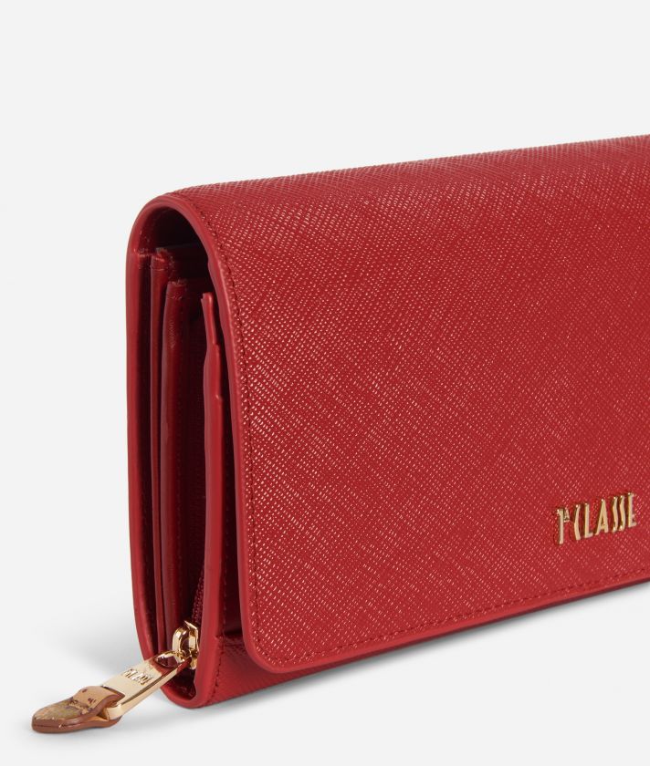 Palace City wallet in saffiano fabric Red