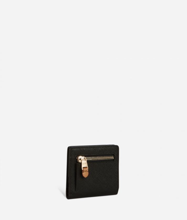 Palace City mini Bifolder wallet in saffiano fabric Black