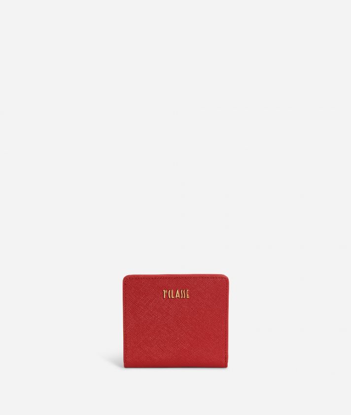 Palace City mini Bifolder wallet in saffiano fabric Red