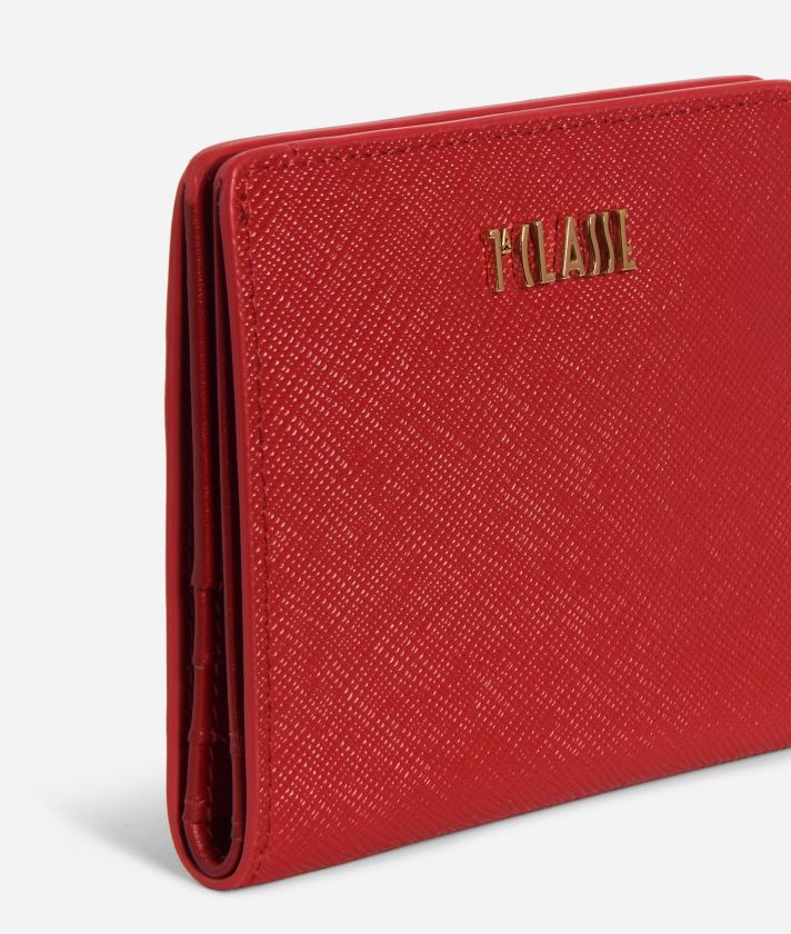 Palace City mini Bifolder wallet in saffiano fabric Red