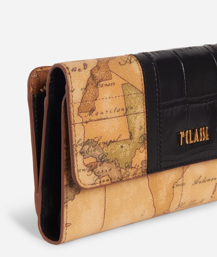 Geo Brilliant bifolder wallet in Geo Classic fabric and leather black