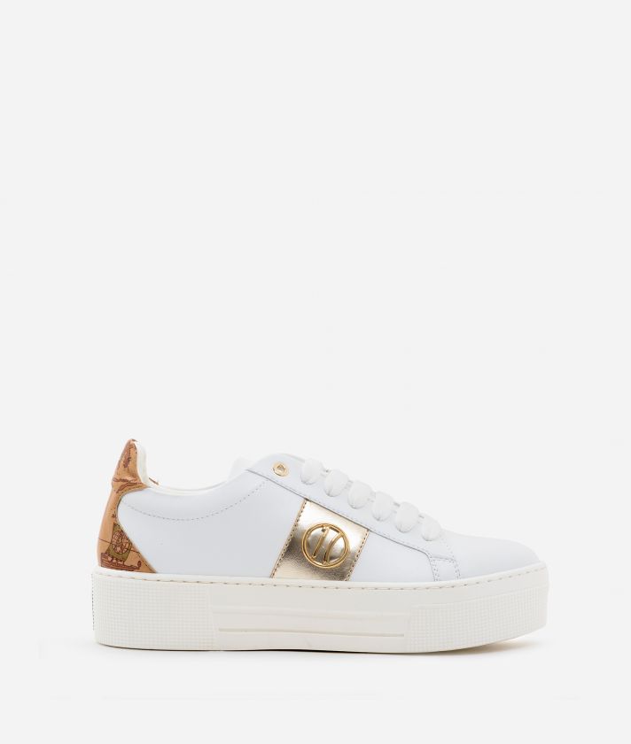 Sneakers in eco-leather white with 1C logo