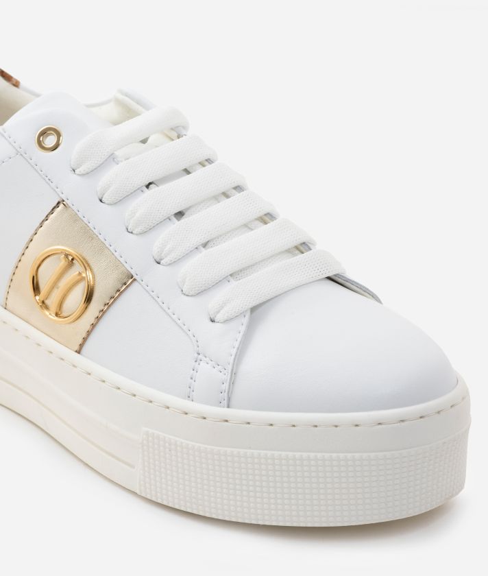 Sneakers in eco-leather white with 1C logo