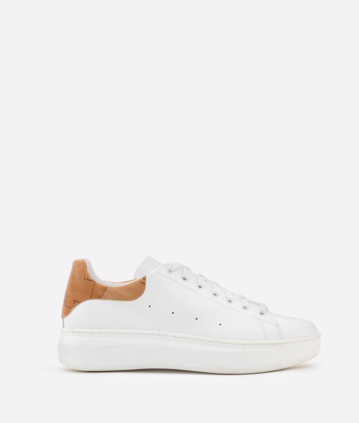 Sneakers in leather with 1C embossed White