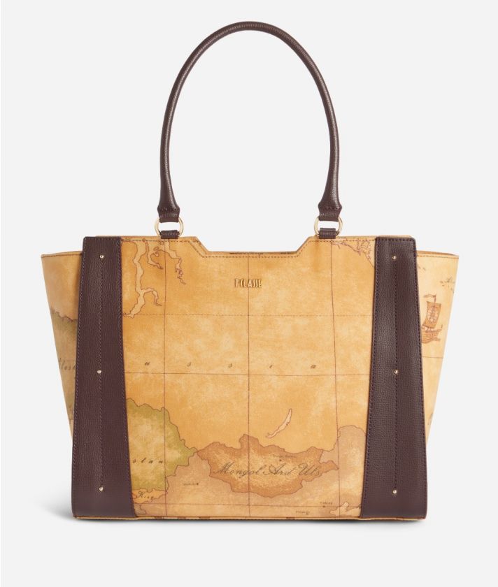 Geo Moonrise shopping bag in Geo Classic fabric plum