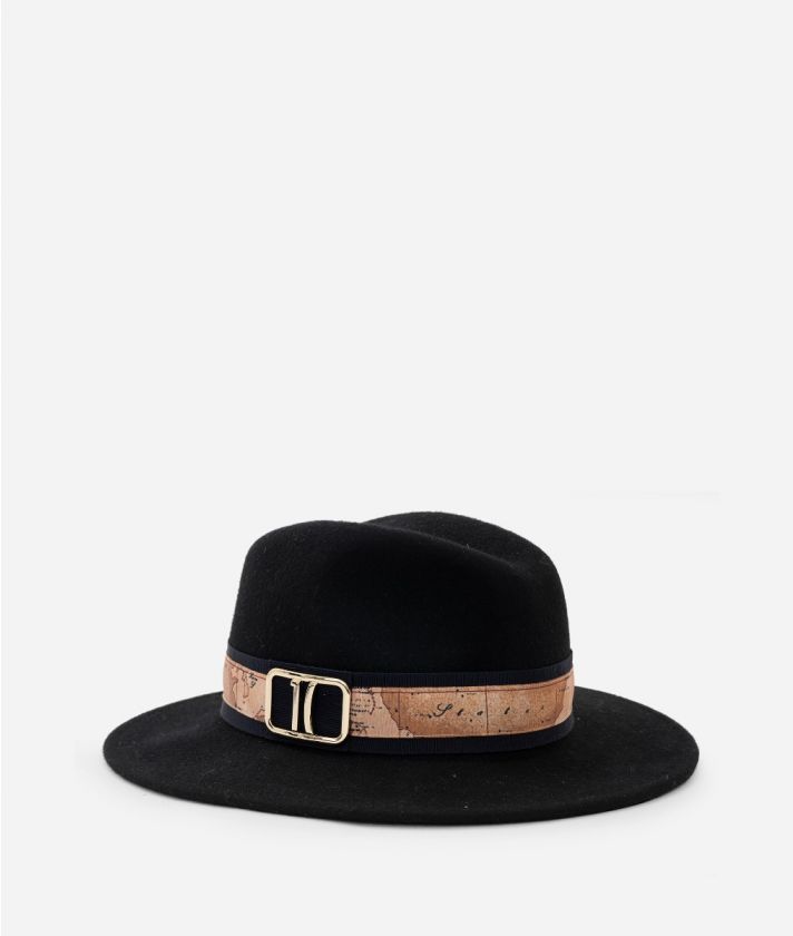 Women’s felt hat with black dorsè