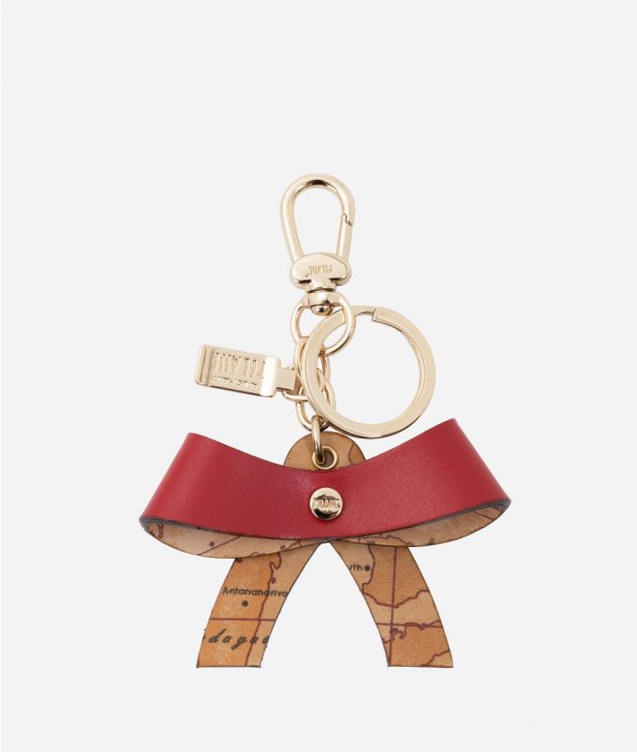 Keyholder bow in leather Red