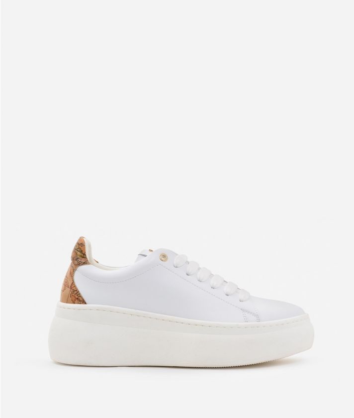 Sneakers in eco-leather white 