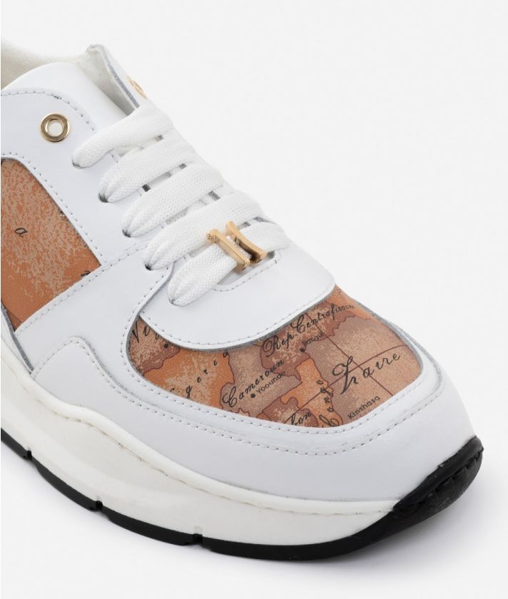 Sneakers in leather with Geo Classic inserts White