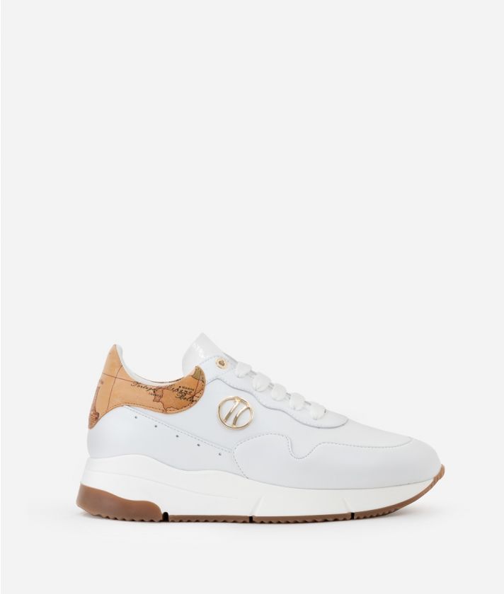 Sneakers in ecopelle con logo 1C bianche