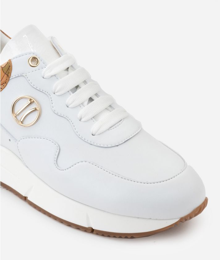 Sneakers in ecopelle con logo 1C bianche