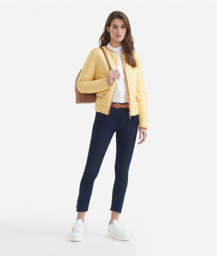 Shiny nylon quilted jacket Yellow Grain
