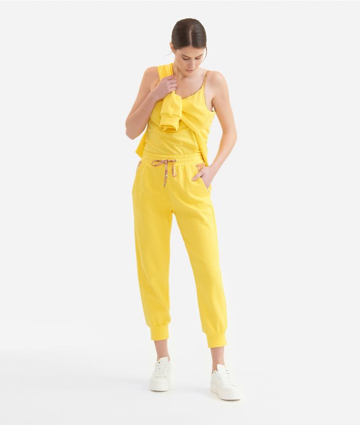 Jogging pants in cotton fleece Yellow Sun