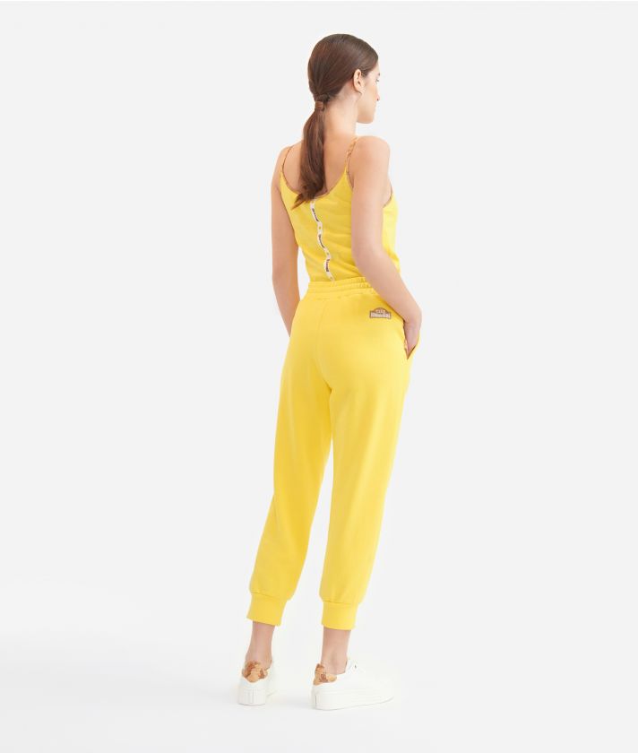 Jogging pants in cotton fleece Yellow Sun