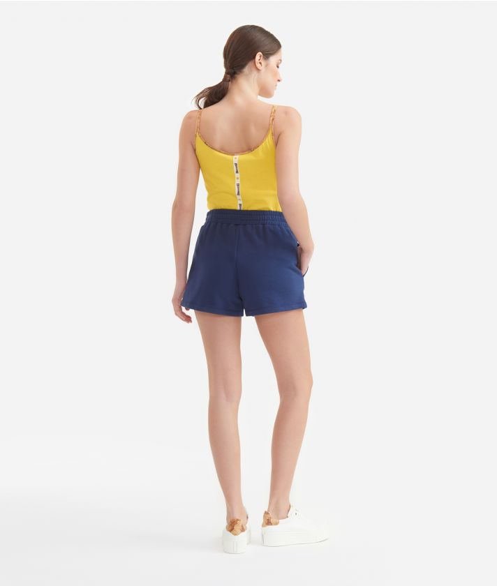 Tank top with double shoulder strap in cotton jersey Chalk