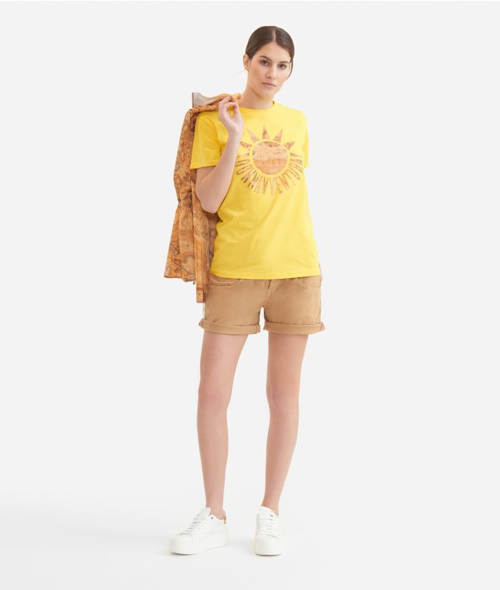 Printed cotton jersey t-shirt Yellow Sun