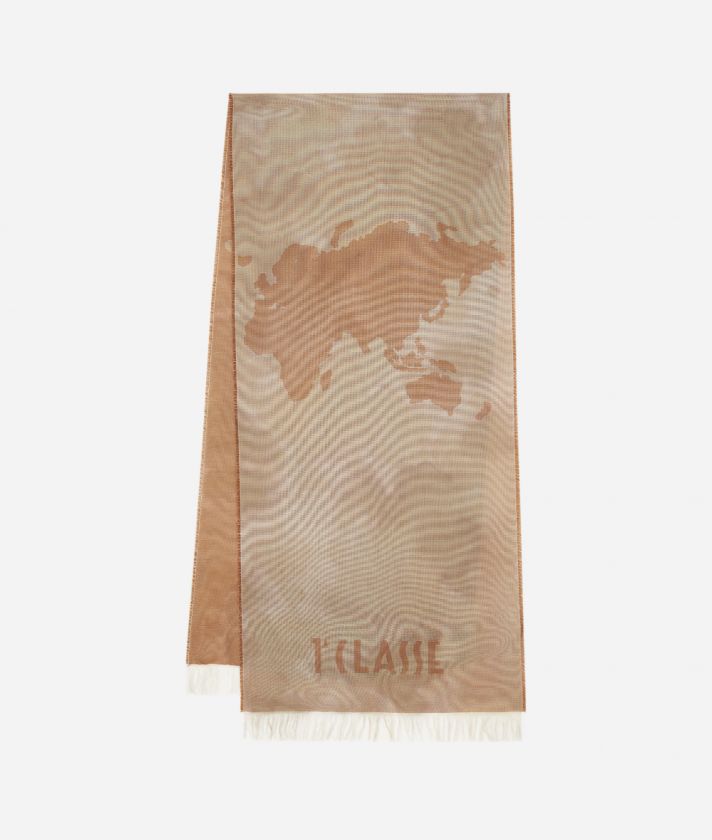 Geo Pieno Tie and Dye Scarf Natural