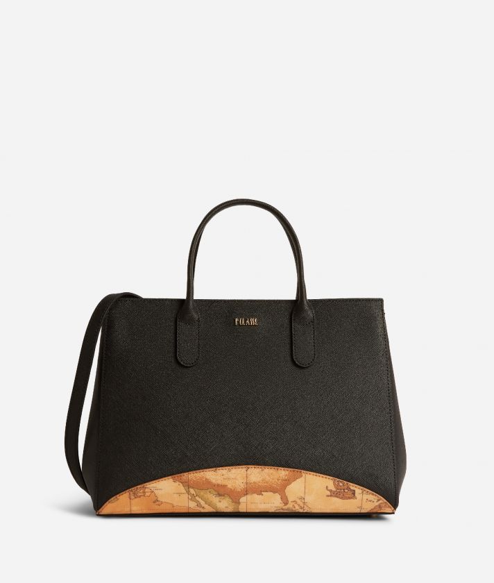 Milano City medium handbag in saffiano Black 