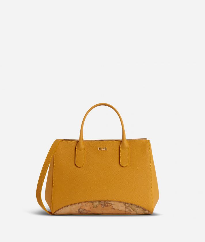 Milano City small handbag in saffiano Saffron 