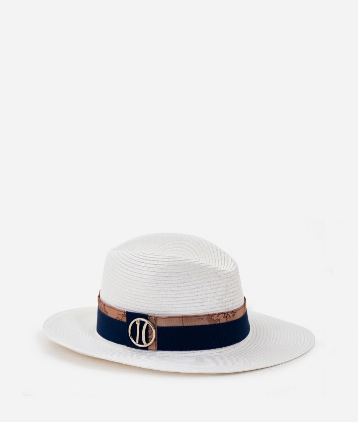 Classic hat in braid sewn White 


