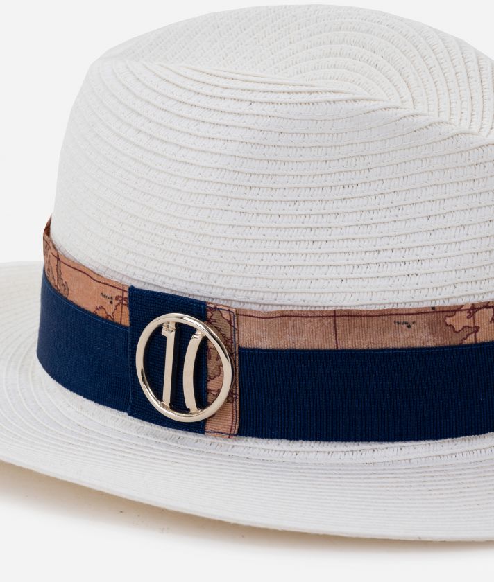 Classic hat in braid sewn White 

