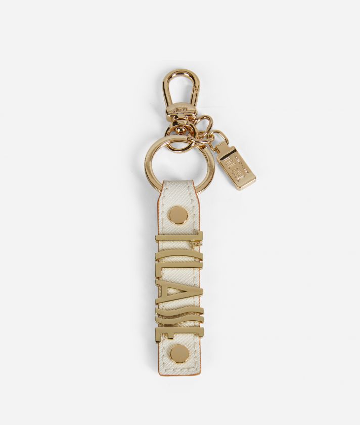 Leather logo lettering Keychain Marble 