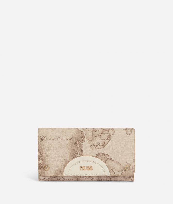 Geo Florence wallet with button closure Raffia