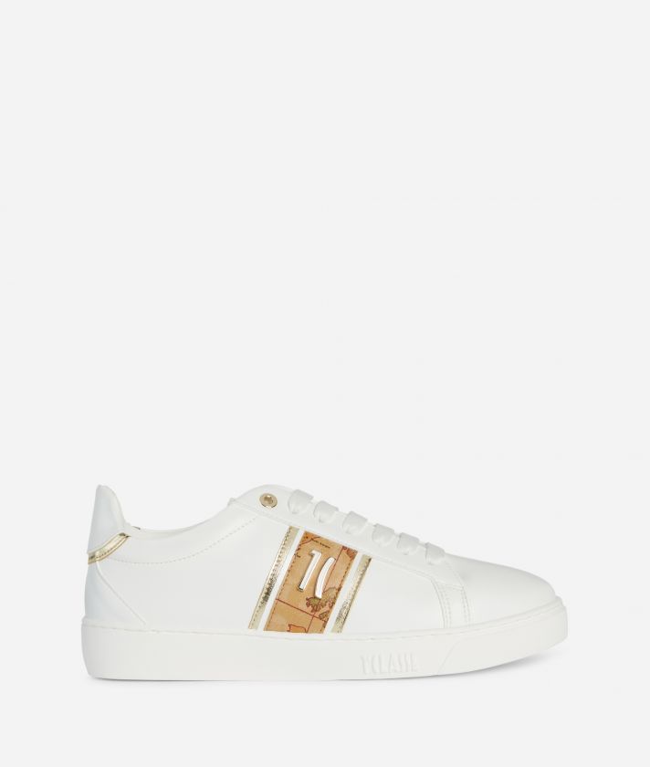 Eco-leather sneakers with 1C detail White
