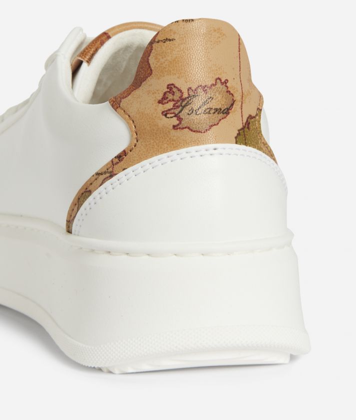 Eco-leather sneakers with Geo Classic print details White
