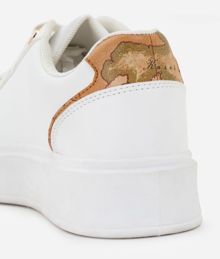 Eco-leather sneakers with 1C logo detail White