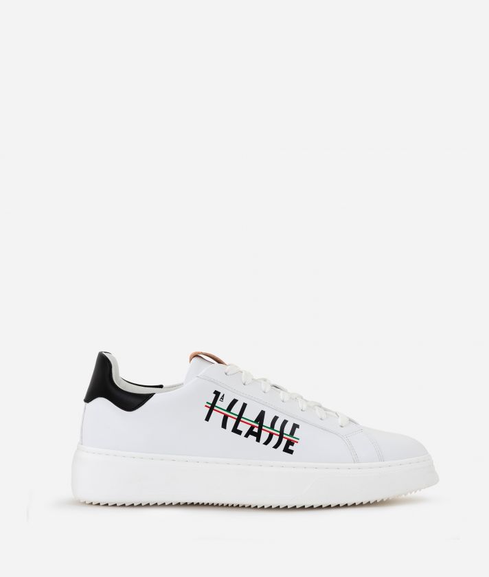 Leather sneakers with 1Classe maxi logo White
