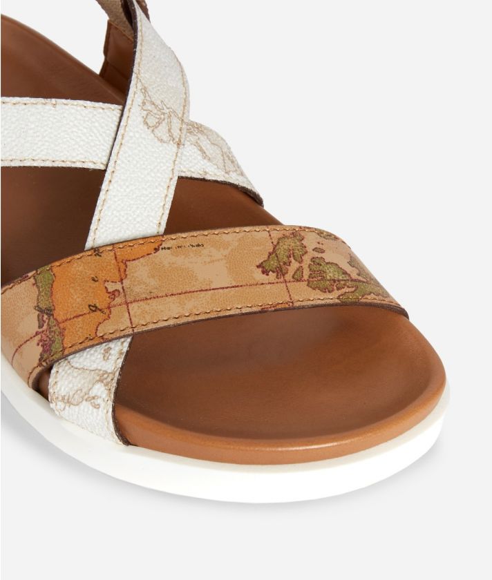 Geo Summer Mix sandals with cross detail White
