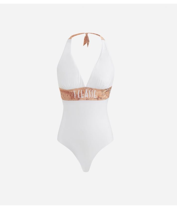 Geo Cruise one-piece swimsuit with Geo Classic detail White