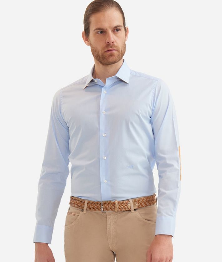 Slim Fit Shirt with patches Light Blue