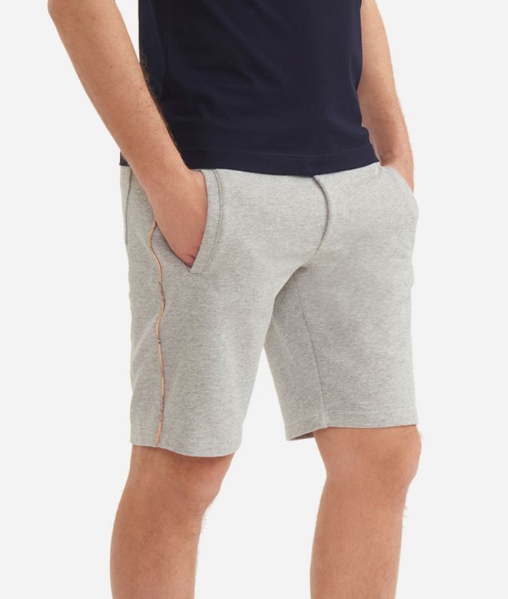 Cotton bremuda shorts with coulisse Melange Gray