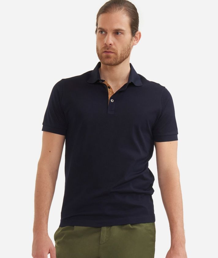 Cotton polo shirt Navy Blue