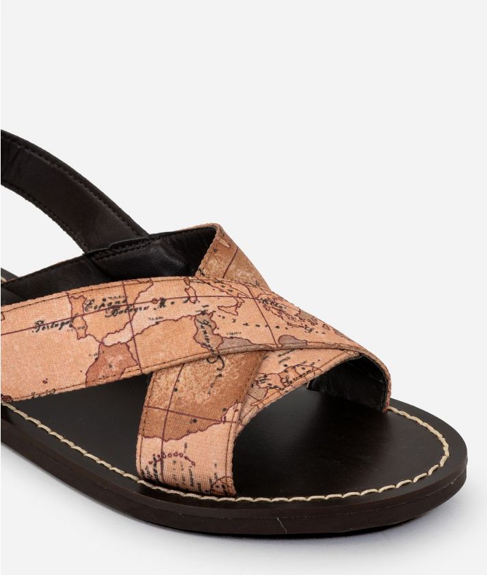 Positano sandals with Geo Classic print ribbon White