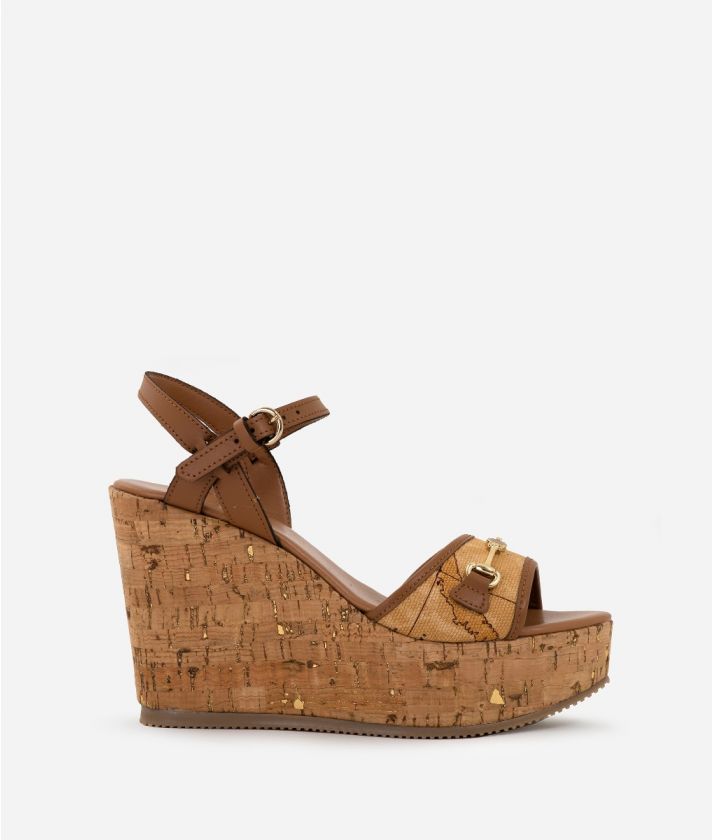 Cork sandals with wedge Natural