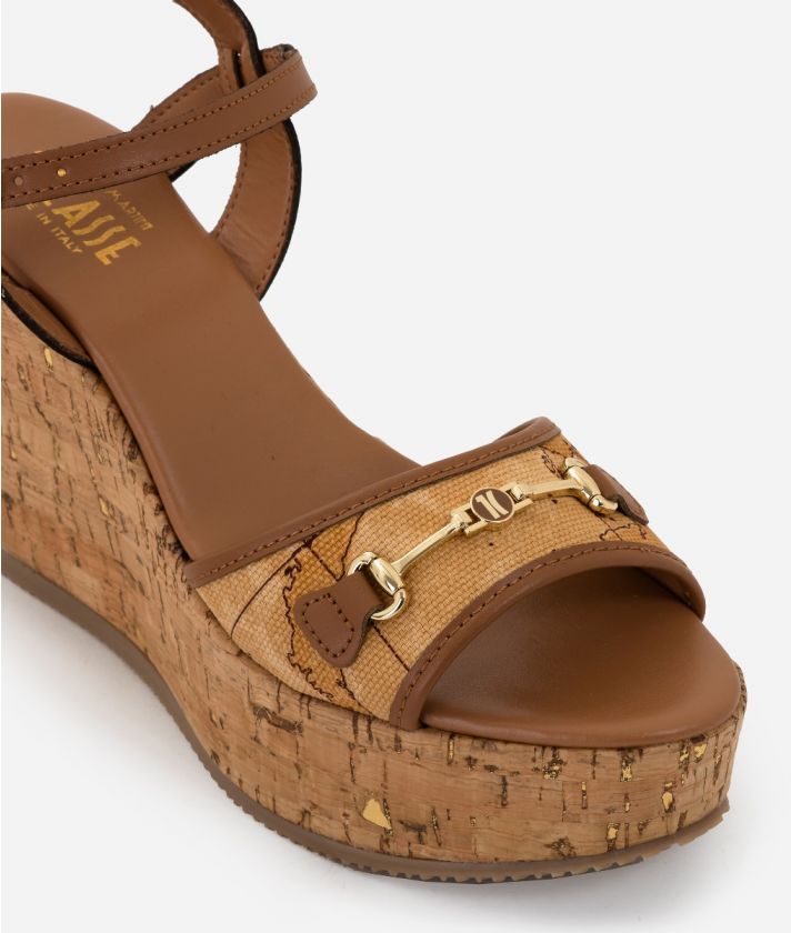 Cork sandals with wedge Natural