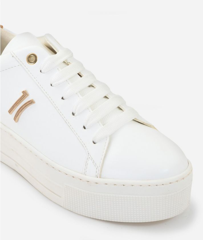 Sneakers 1C in ecopelle Bianche