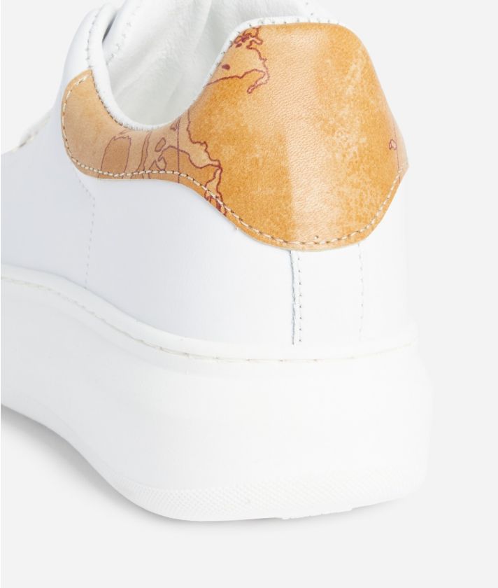 Smooth leather sneakers with Geo Classic details White